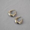 European & American Trendy Glossy Gold-Plated Brass Crescent Earrings