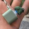 Frog Croaking Fidget Toy Keychain with Colorful Lights Rechargeable Stress Reliever for Anxiety Sensory Fun Adult Animal Sound Button Toy