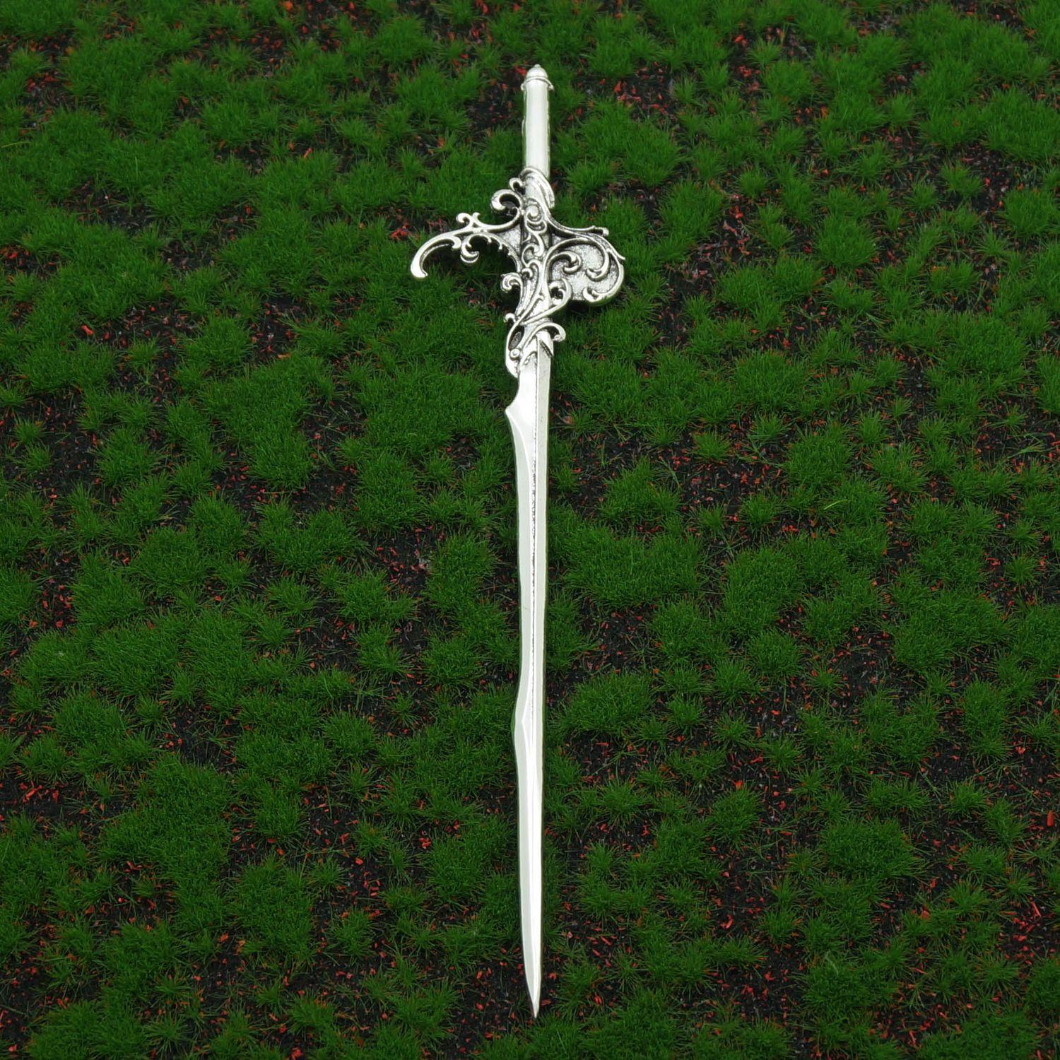 

16см Меч Ведьмы Полумесяц бабочка мотылек Заколка для волос Амулет Дух Украшение для волос для женщин