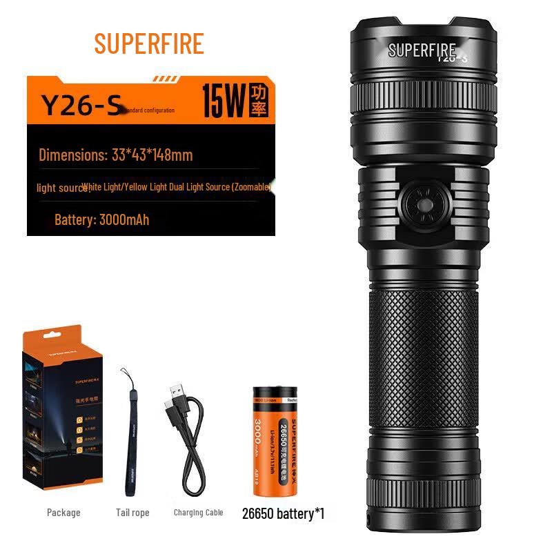 SupFire Y26-S Zoomable Rechargeable Flashlight