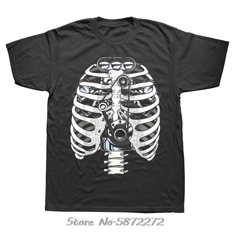 Funny Mechanic Car Engineer Skeleton Cotton Tshirt Unisex T Shirt Oversized Tshirt Fitness Tees Graphic Tops Unisexs Clothing S