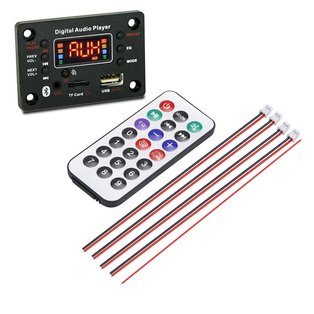 12V MP3 Decoder Board Bluetooth5.0 Car MP3 Player USB Recording Module FM AUX Radio For Speaker Handsfree 4