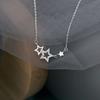 Kov Stříbrná barva Multip Star Zirkonový náhrdelník s přívěskem pro ženy Řetízkový náhrdelník s obojkem Trend Módní šperky Dárek