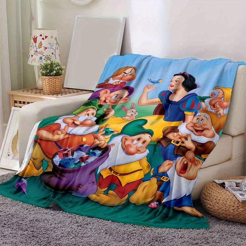 1pc, Snow White and the Seven Dwarfs Home Décor, Flannel Blankets, Perfect for Bedroom, Living Room, Travel, Camping, Car, Beach, Office Naps. Ideal G