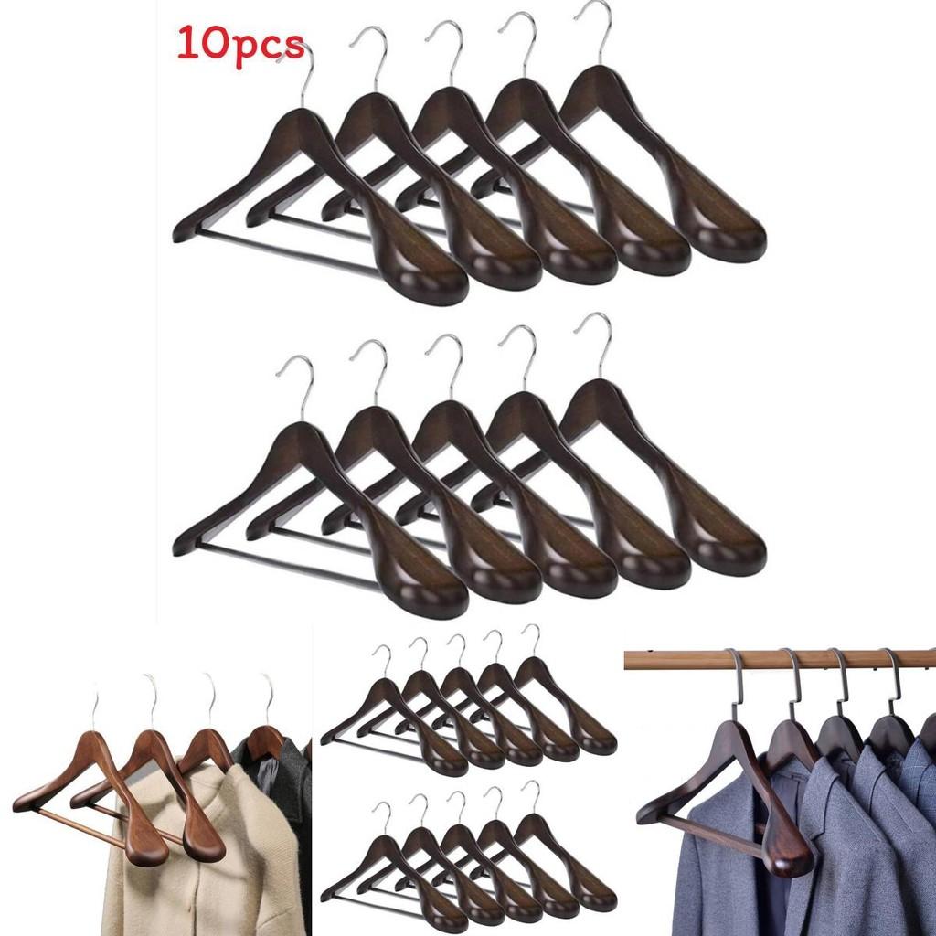 Thickened Wooden Hangers With Wide Shoulder For Garment Shops And Home Wardrobes