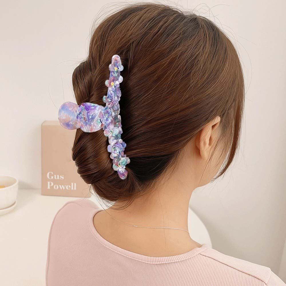 Gradient Color Straight Line Shaped Shark Clip Korean Style Acetic Acid Hair Claw School