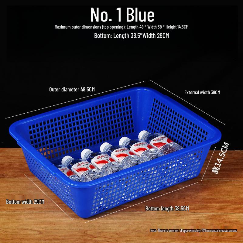 Large White Plastic Rectangular Kitchen Basket for Draining, Washing, and Storage