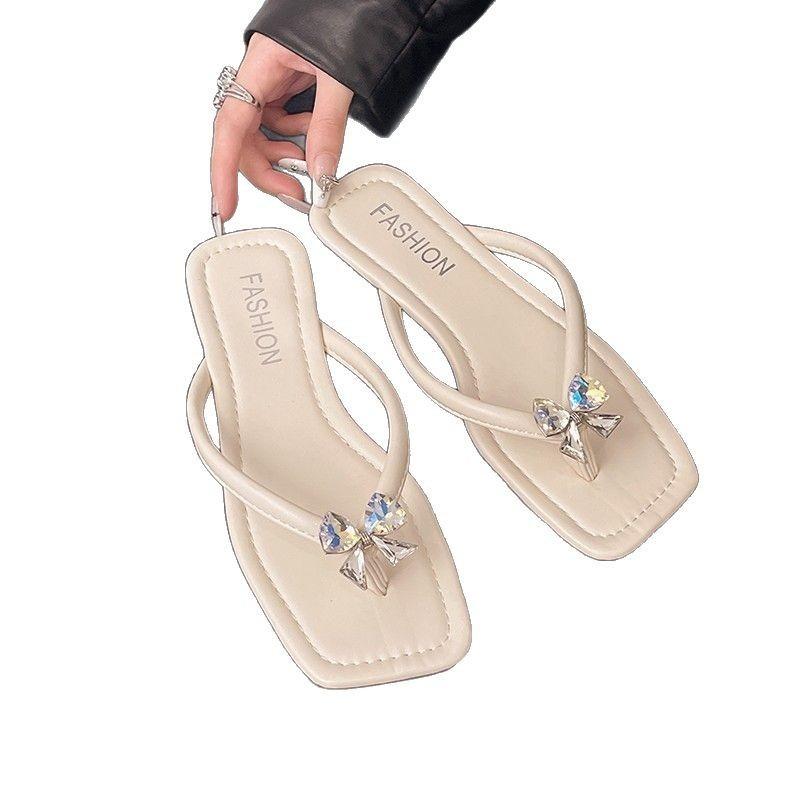 Summer wear new pinch foot thick-soled flip-flops women's premium cool slippers