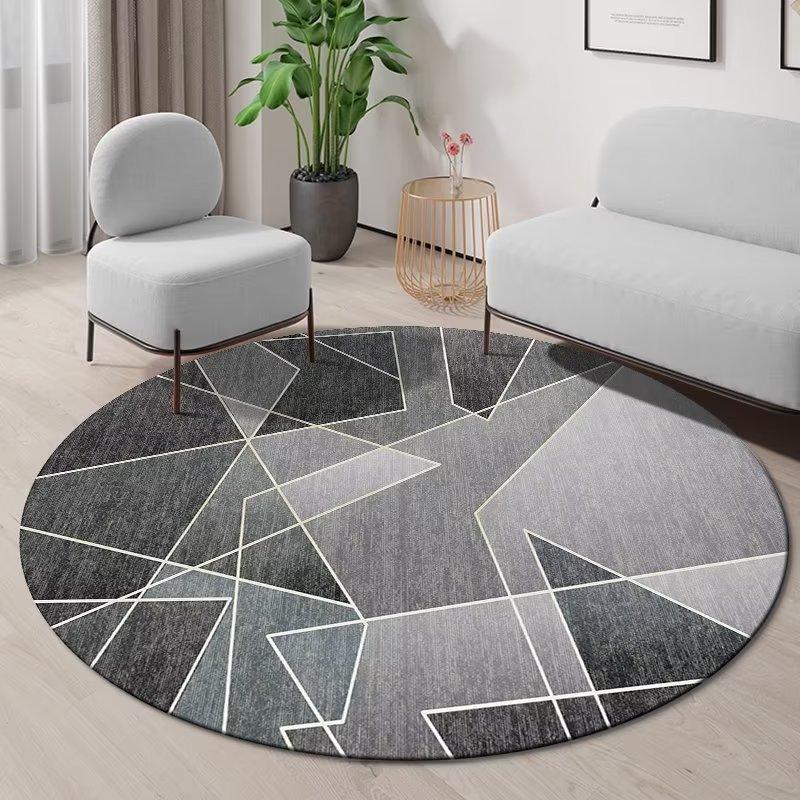 

Geometric Rotundity Carpet Non-slip Living Room Decoration Home Abstract Style Rug Washable Bedroom Mat for Children Soft Rugs 60*60cm