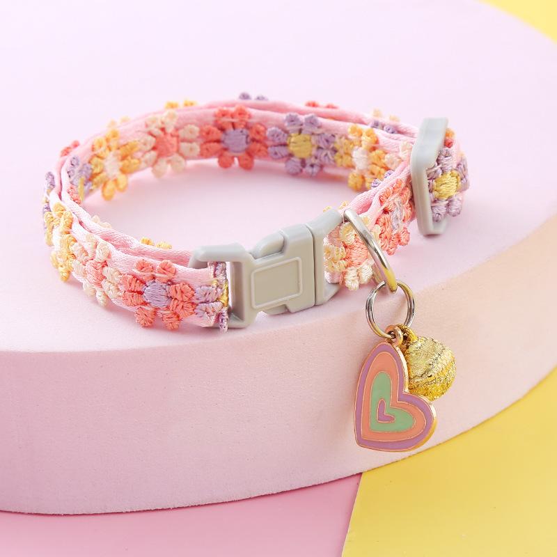 Pet Collar with Bell Cartoon Footprint Colorful Dog Puppy Kitten Collar Adjustable Safety Bell Ring Necklace Pet Accessories New