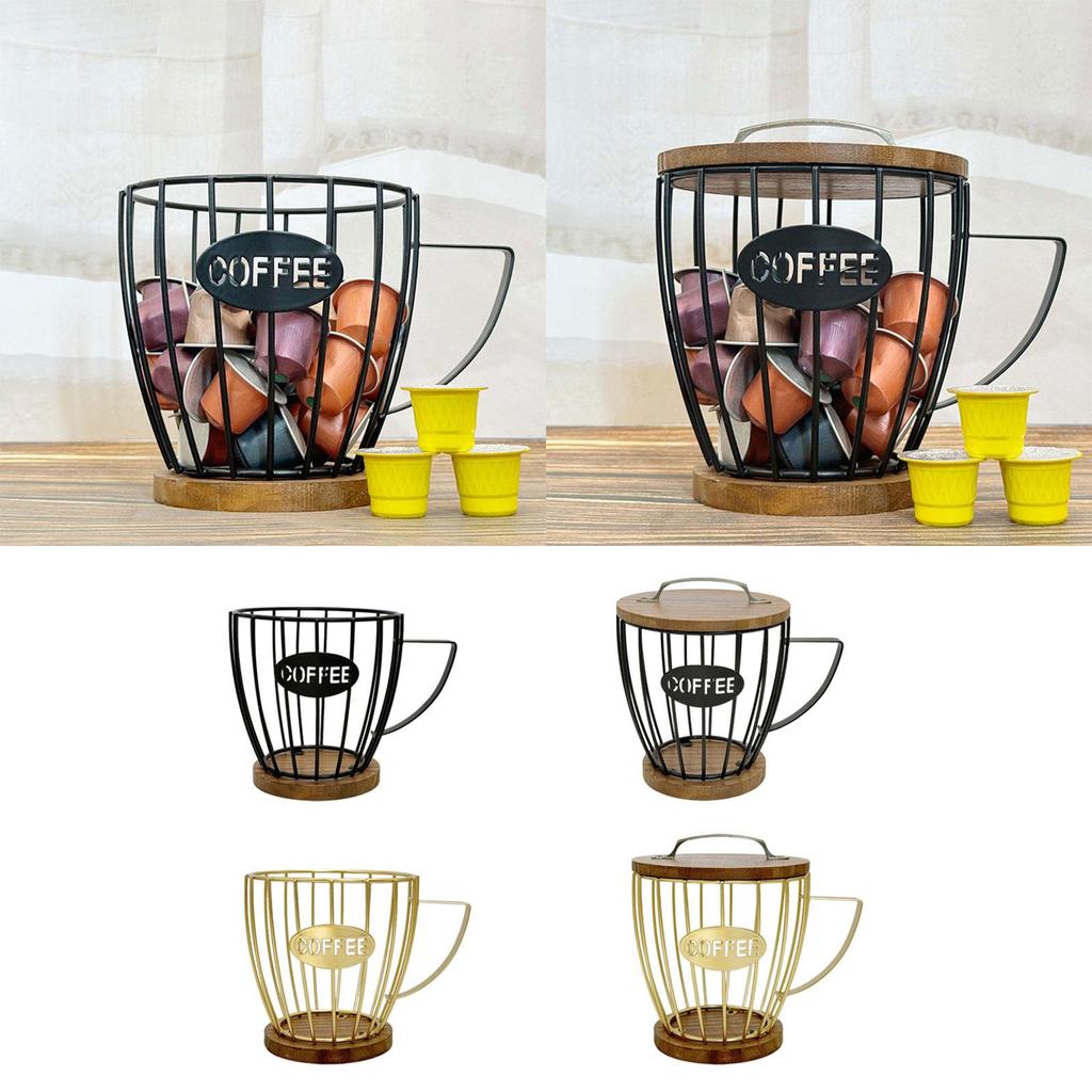 Coffee Pod Holder Metal Wire Container for Kitchen Counter Home Countertop