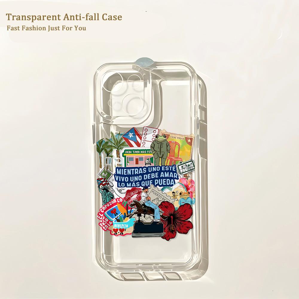 Hot Phone Case for B-Bad Bunnys Art IPhone 17 16 16e 15 14 13 12 11 Mini Pro Max X XR XSMax 7 8 Air Plus Transparent Back Cover
