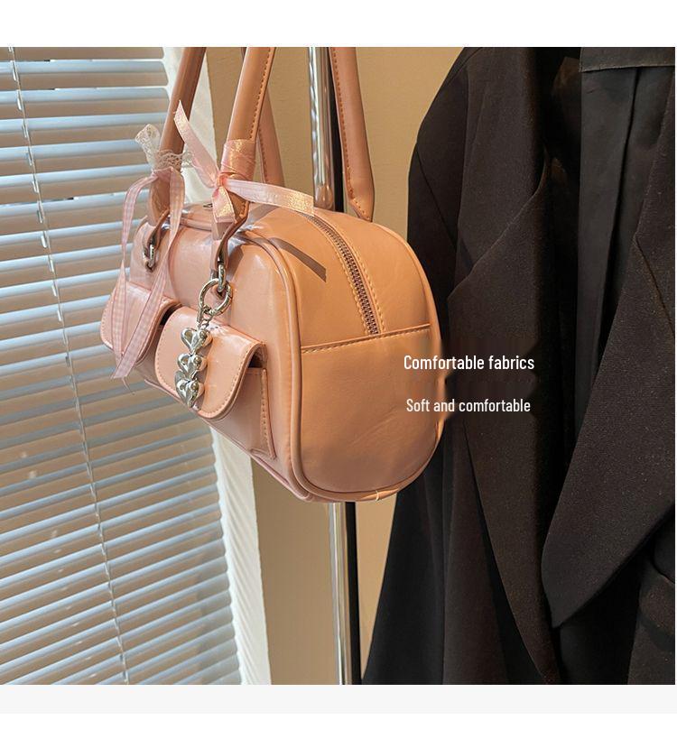 2025 Spring Star-Style High-Value Women's Large Bow Ribbon Shoulder Bowling Bag