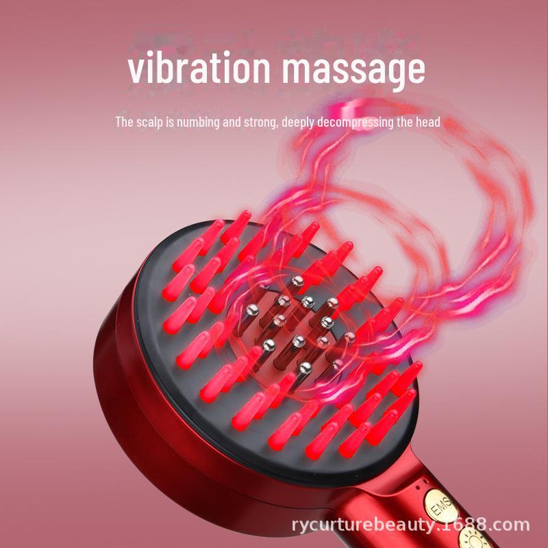 Red Light Therapy Scalp Meridian Comb with Microcurrent and Essential Oil Applicator