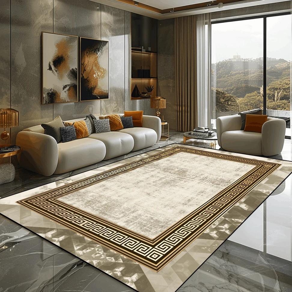 Złoty Marmur Dywan Luksusowa Dekoracja Sypialni Dywany Wielkopowierzchniowe Dywaniki Boczne do Sofy do Salonu Miękka Antypoślizgowa Mata Podłogowa do Salonu