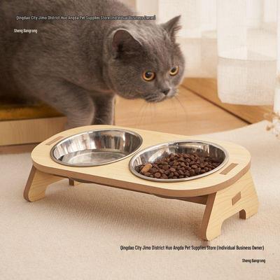 Cat & Dog Food and Water Bowl with Stand - Cute, Functional, Integrated Design