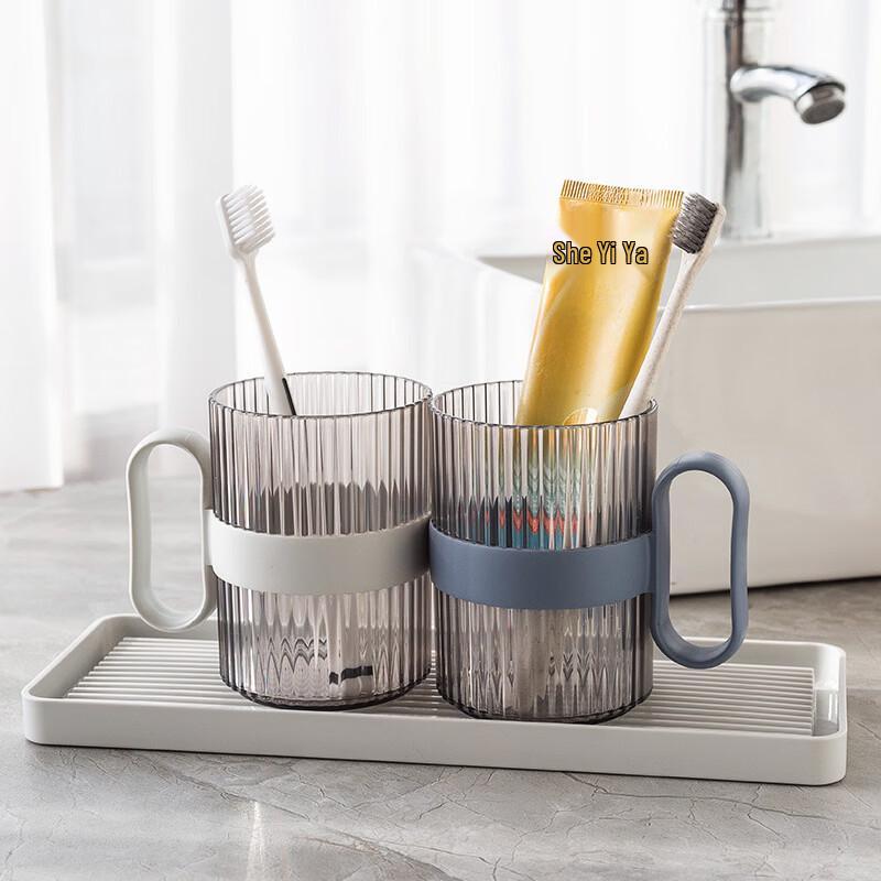Transparent Handle Mouthwash Cup Set