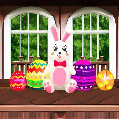 Easter Inflatable Outdoor Decoration,Happy Blow Yard Decoration,Ornament Funny with Light for