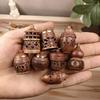 Wood Hollow Carved Aromatherapy Bottle Mini Vase Pagoda Car Hanging Decoration Fragrance Diffuser Bottle Sealed Jar Pendant New