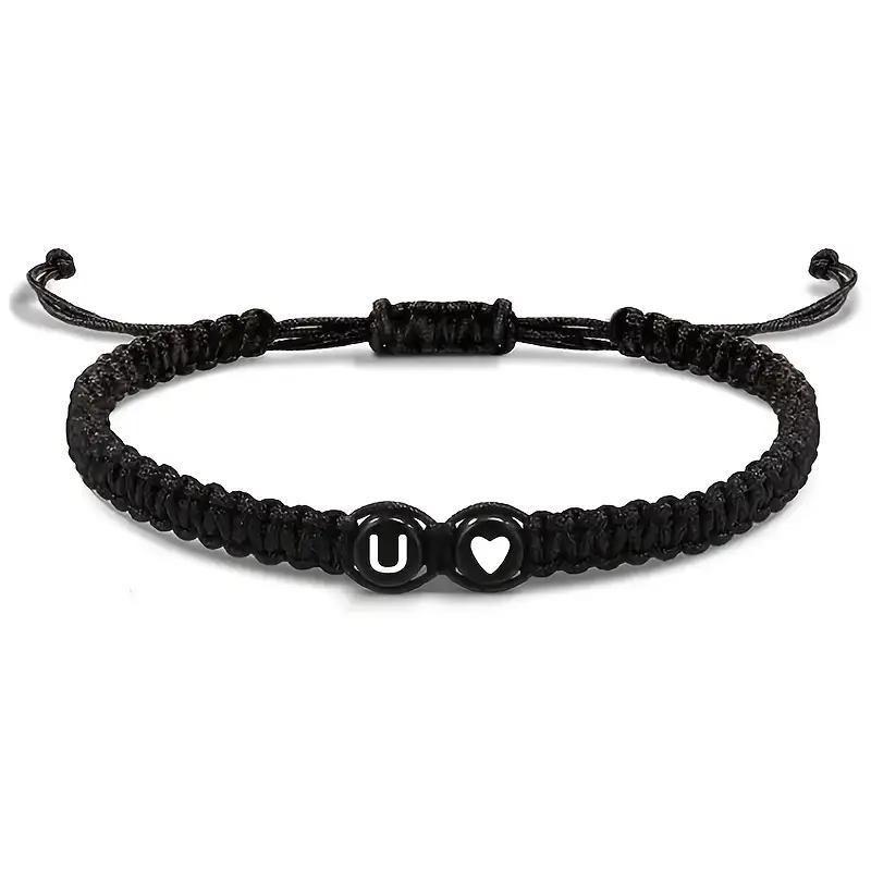 Heart-shaped Woven Hand Rope with 26 Letters – Fashionable, Versatile for Couples