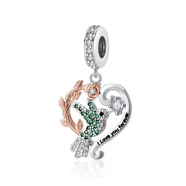 New Fashion Copper Plating Early Spring Series Woodpecker Magpie Maple Leaf Charm Bead Fit Original Bracelet Diy Women Jewelry