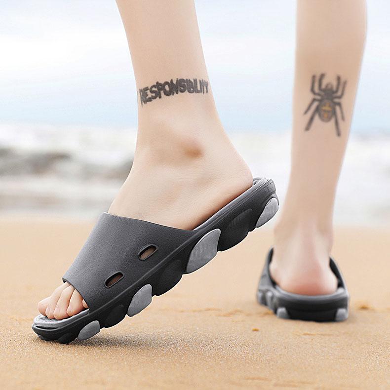 Große rutschfeste Hausschuhe für Herren im Innen- und Badezimmer, flache Hausschuhe, Frühlings- und Sommer-Hausschuhe für den Strand