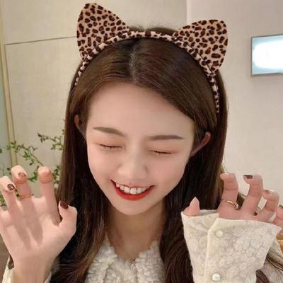 Dierenprint Kattenoren Hoofdband met Bijpassende Staart Set Ademende Roleplay Uitrusting Kostuum Accessoire Voor Cosplay Enthousiastelingen