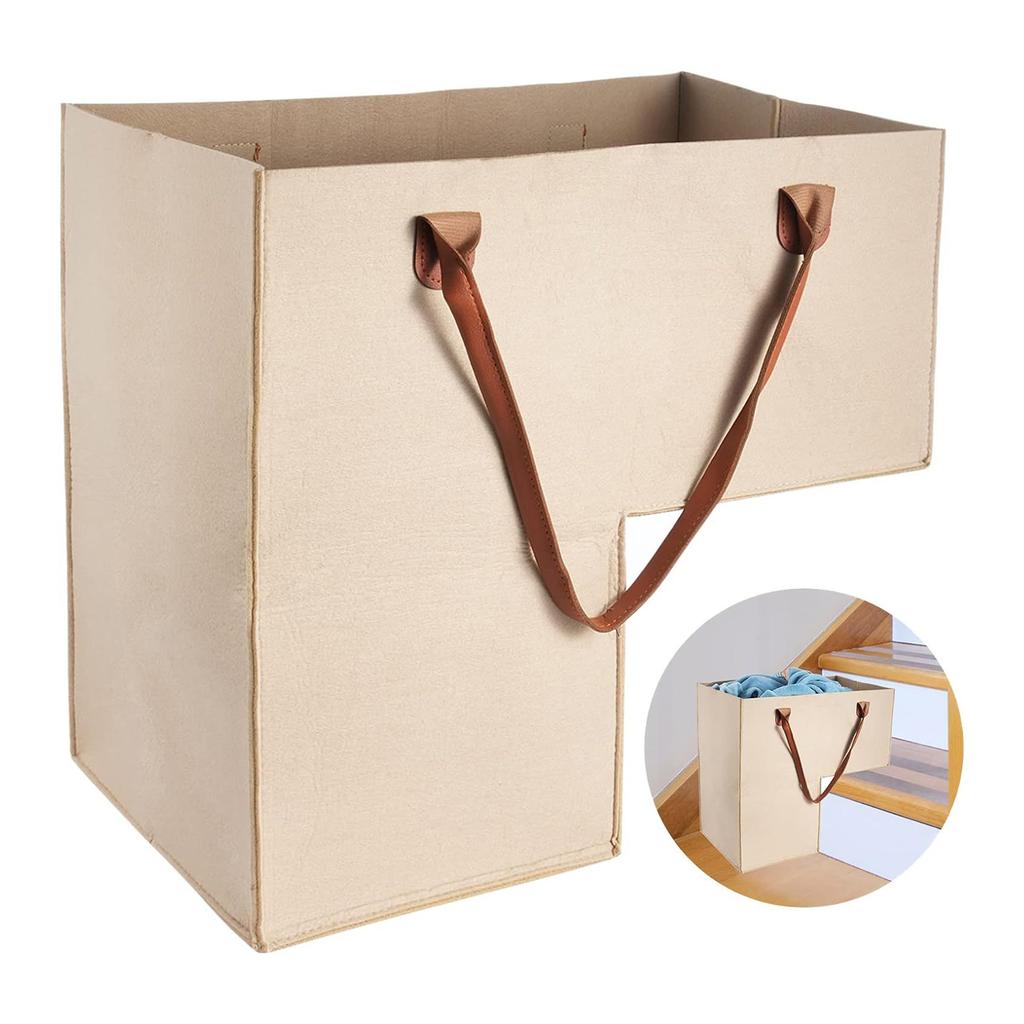 Foldable Felt Step Basket Staircase Storage Organizer Convenient Storage Solution for Clothes and Household Goods