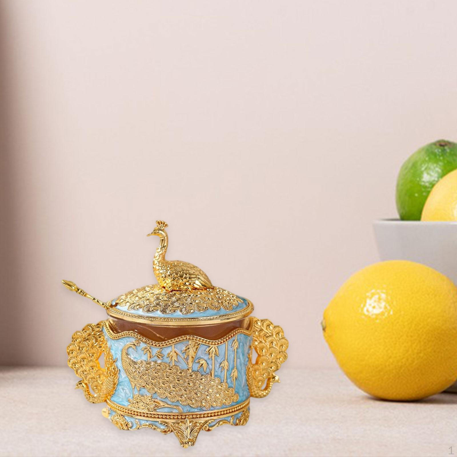 

Sugar Bowl Salt Box with Lid and Spoon Pepper Dispenser Container Seasoning Jar for