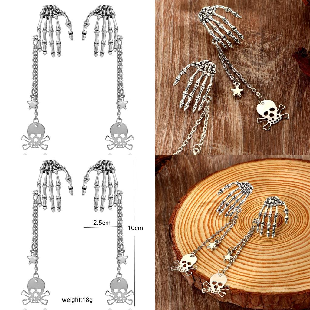 Halloween Skull Pendant Earrings With Goth Punk Style For Women