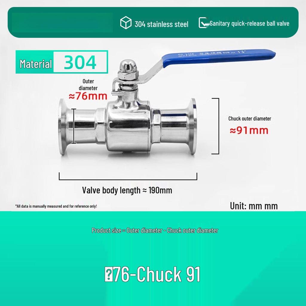 304/316 Stainless Steel Sanitary Quick Connect Ball Valve with Clamp
