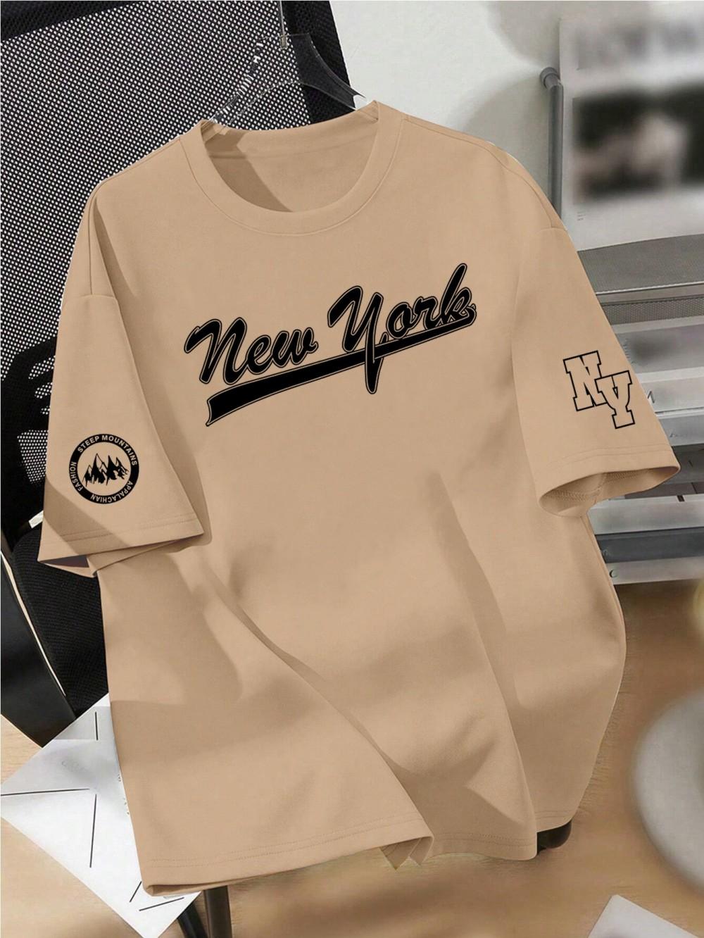 

New men s summer design letter print soft and breathable round neck T-shirt summer outdoor street quick drying top 4XL
