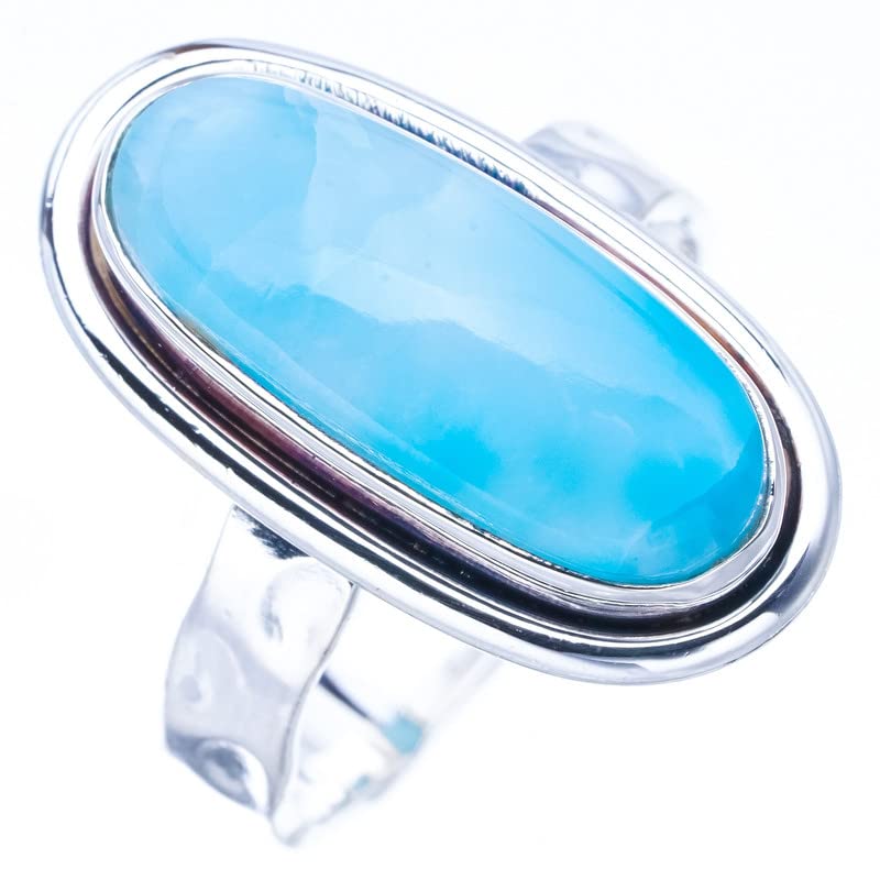 

StarGems® Natural Larimar Handmade 925 Sterling Silver Ring 8.75 F0819