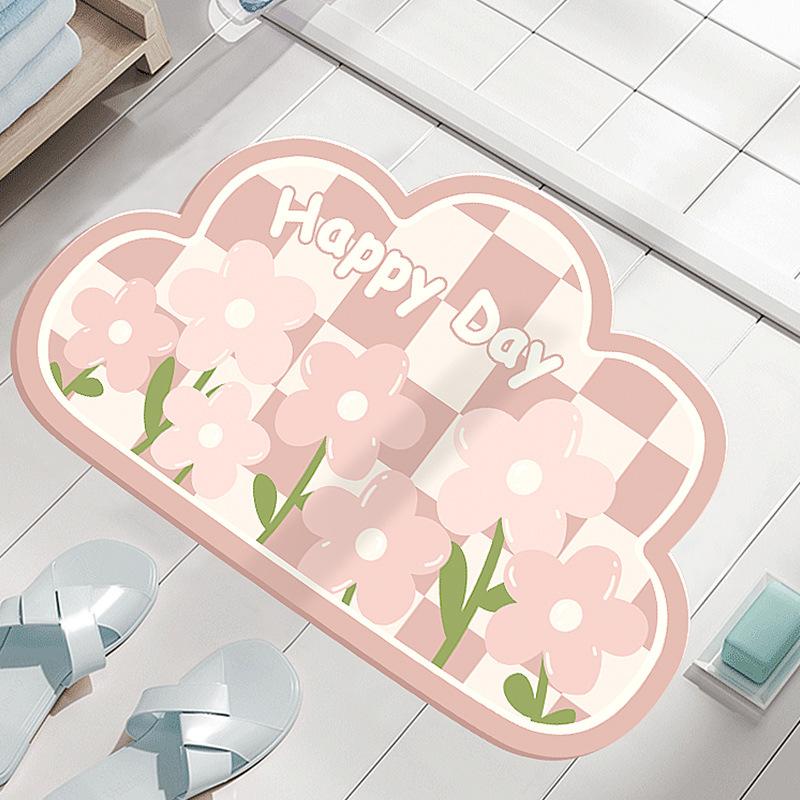 Bathroom Floor Mat Soft Diatom Mud Absorbent Non-slip Toilet Toilet Household Bathroom Door Quick Drying Door Mat
