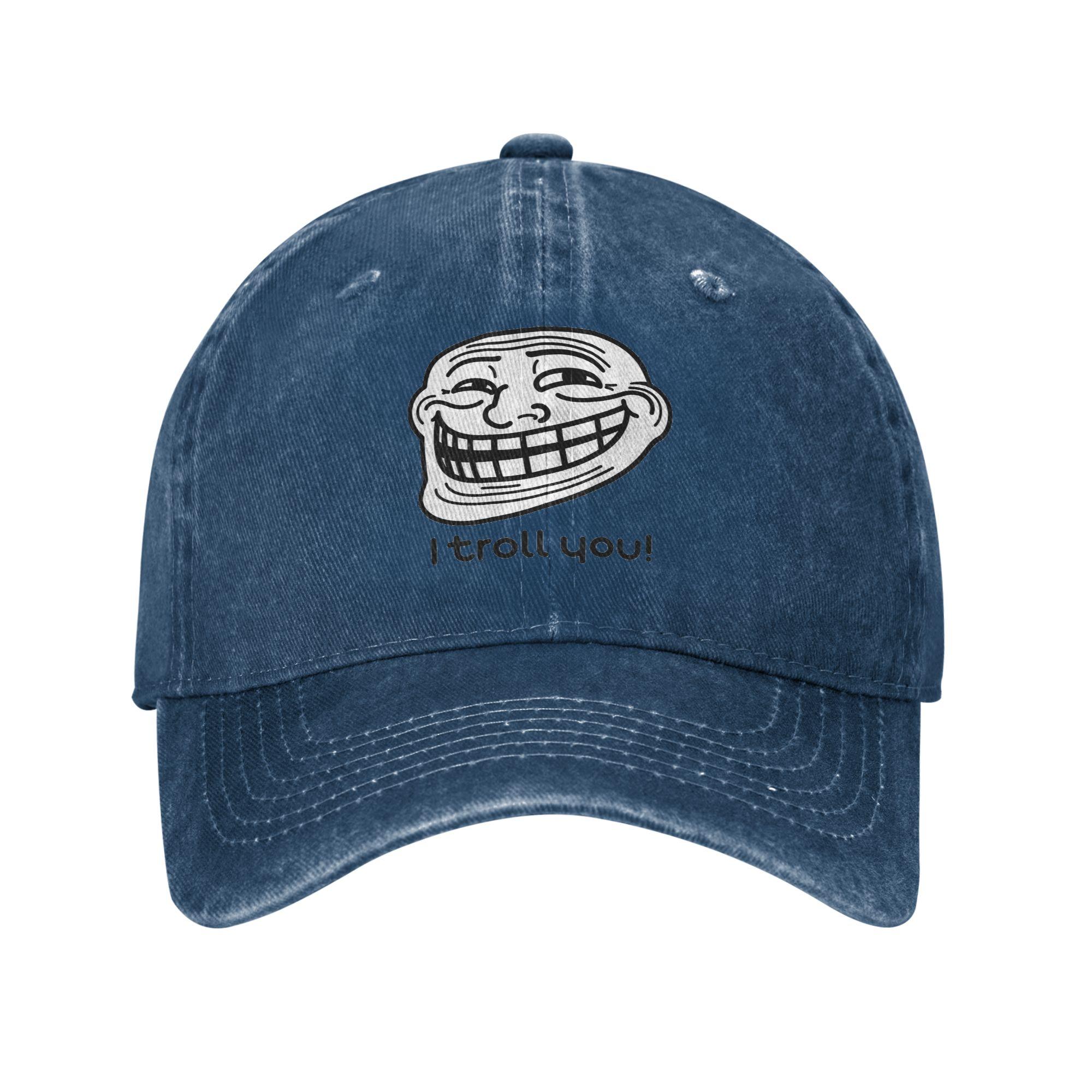 

Funny Trollface Meme Sun Baseball Cap UnisexTeens Print Trucker Hat Summer y2k Cool Outdoor Sports Adjustable Baseball Caps One Size