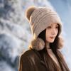 Cute Hairball Knitted Thermal Hat Women's Plush Thickened Ear Protector Wool Hat