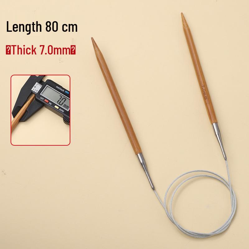 Bamboo & Stainless Steel Circular Knitting Needles - Handmade Tools for Sweater, Yarn, Crochet, and Straight Needles.