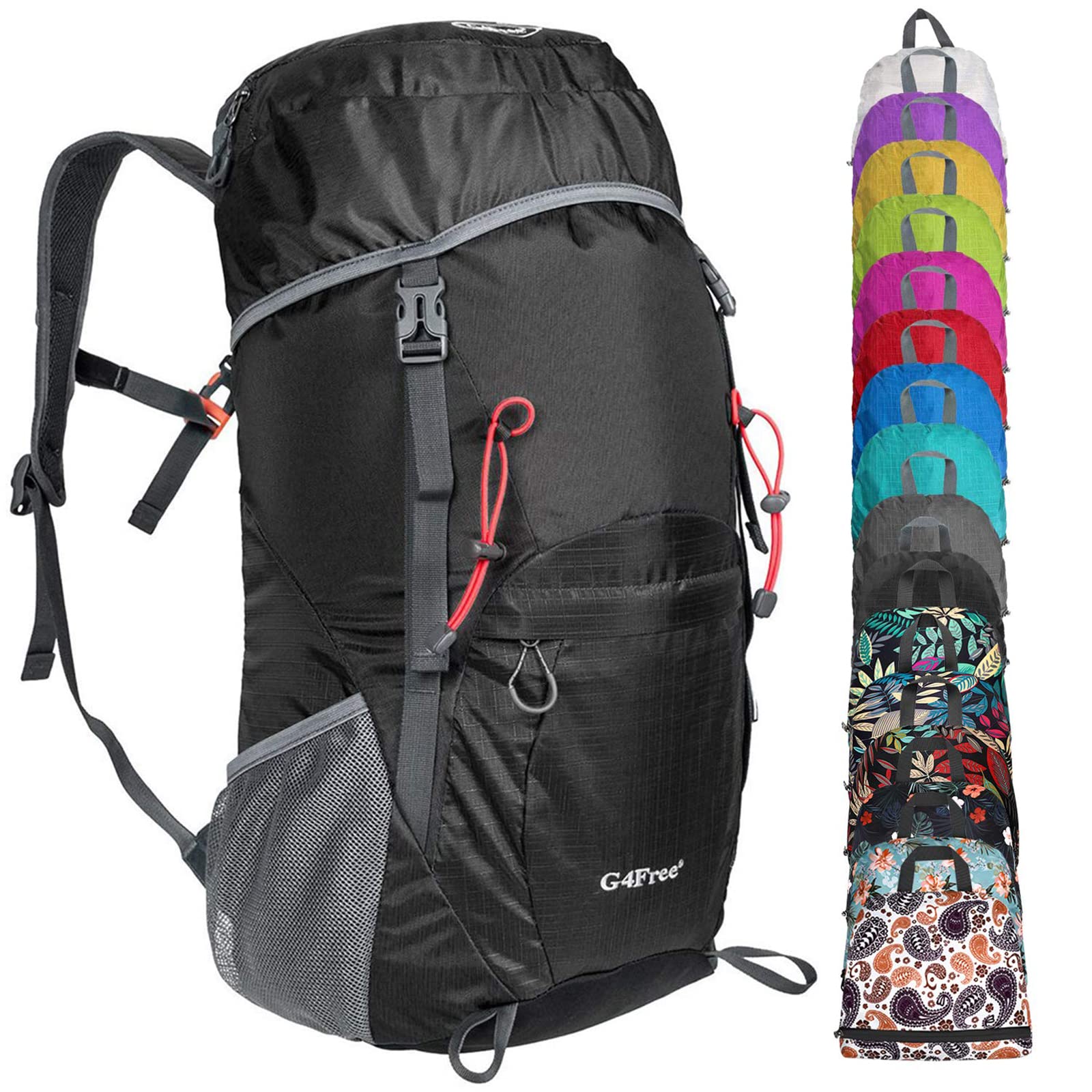 

G4Free Ultra-Lightweight Foldable Hiking Backpack, 40L/45L Capacity, Waterproof, Breathable, Multifunctional, Unisex, for Hiking and Travel