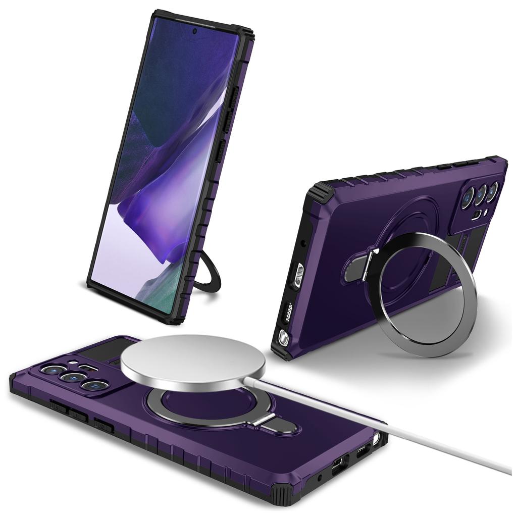 For Samsung Galaxy Note20 Ultra/Note20 Ultra 5G Case PC+TPU Kickstand Magnetic Phone Cover