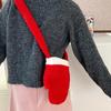 New Year Christmas Shoulder Bag Large Capacity Irregular Red Plush Bag Gifts Party Props Glove Crossbody Bag