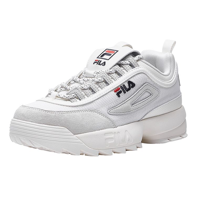 FILA Fusion Disruptor 2 Comfortable Trendy Low-Top Dad Sneakers Women sneakers White T12W933704AWT