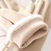 Thermal Lined Female Touchscreen Gloves Solid Color Women's Winter Thermal Gloves  Warm Equipment