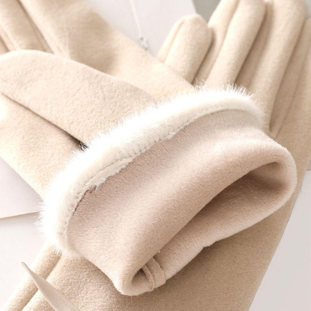 Thermal Lined Female Touchscreen Gloves Solid Color Women's Winter Thermal Gloves Warm Equipment