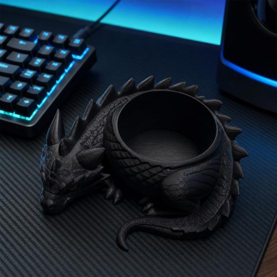 Drukarka 3D Doniczka, Kształt Smoka w Bajkowym Stylu z Oddychającym Designem, Mały Pojemnik na Rośliny do Wystroju Domu