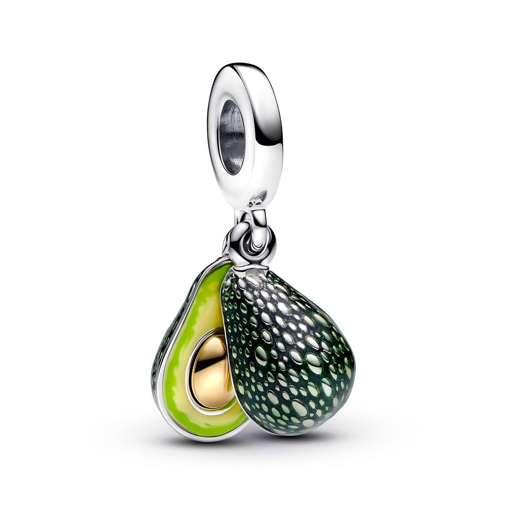 Neuer Avocado Doppel Hängeperle Kupfer Herz Charm Ewigkeit Kreis Anhänger Kompatibel Mit Authentischen Pandora Armbändern Halsketten DIY Schmuck