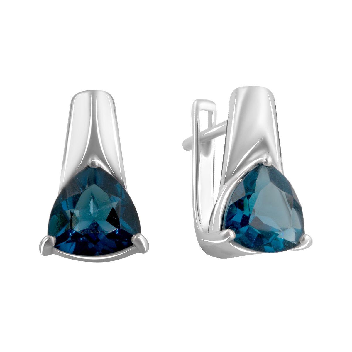 

Срібні сережки ProJewelry з топазом Лондон Блю 2.805ct (2095569) синій