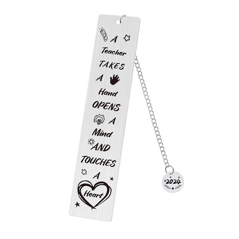 2024 Teacher's Day Engraved Round Pendant Bookmark - Student & Teacher Souvenir Gift