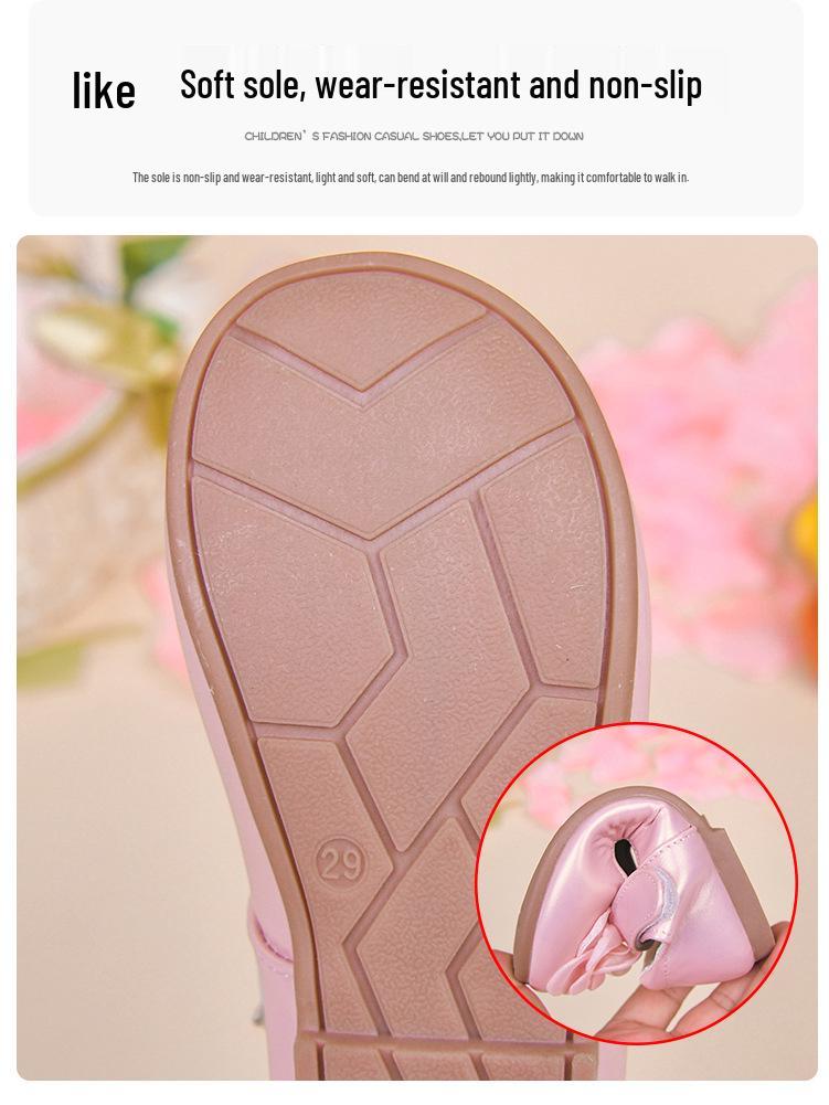 Spring & Autumn Flower Girl Loafers: Kids' White Leather Princess Shoes