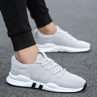 Men's Shoes New Shoes Flying Woven Surface Korean Version Casual Running Shoes Light Trendy Shoes Fashionable and Comfortable Student Sports Shoes