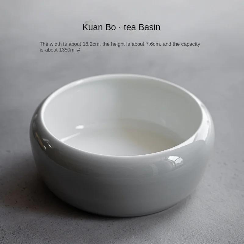 

Ice Gray Smoky Gray Glaze Tea Wash Large Size Ceramic Wash Tea Residue Barrel Tea Basin Writing-Brush Washer